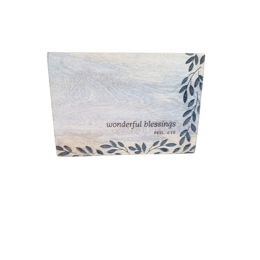 Mary & Martha Wonderful Blessings Wood Napkin Holder Phil 4:19 Farmhouse Decor